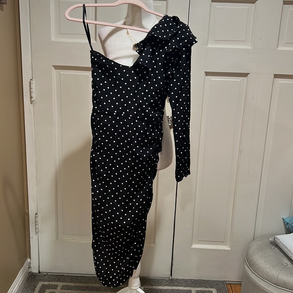 Veronica Beard Leona One Shoulder Polka Dot Dress - Picture 3 of 9